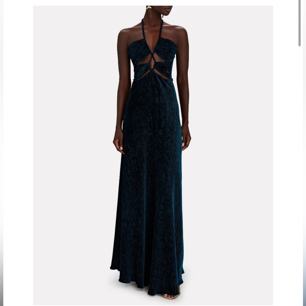 PatBo Velvet Halter Maxi Dress